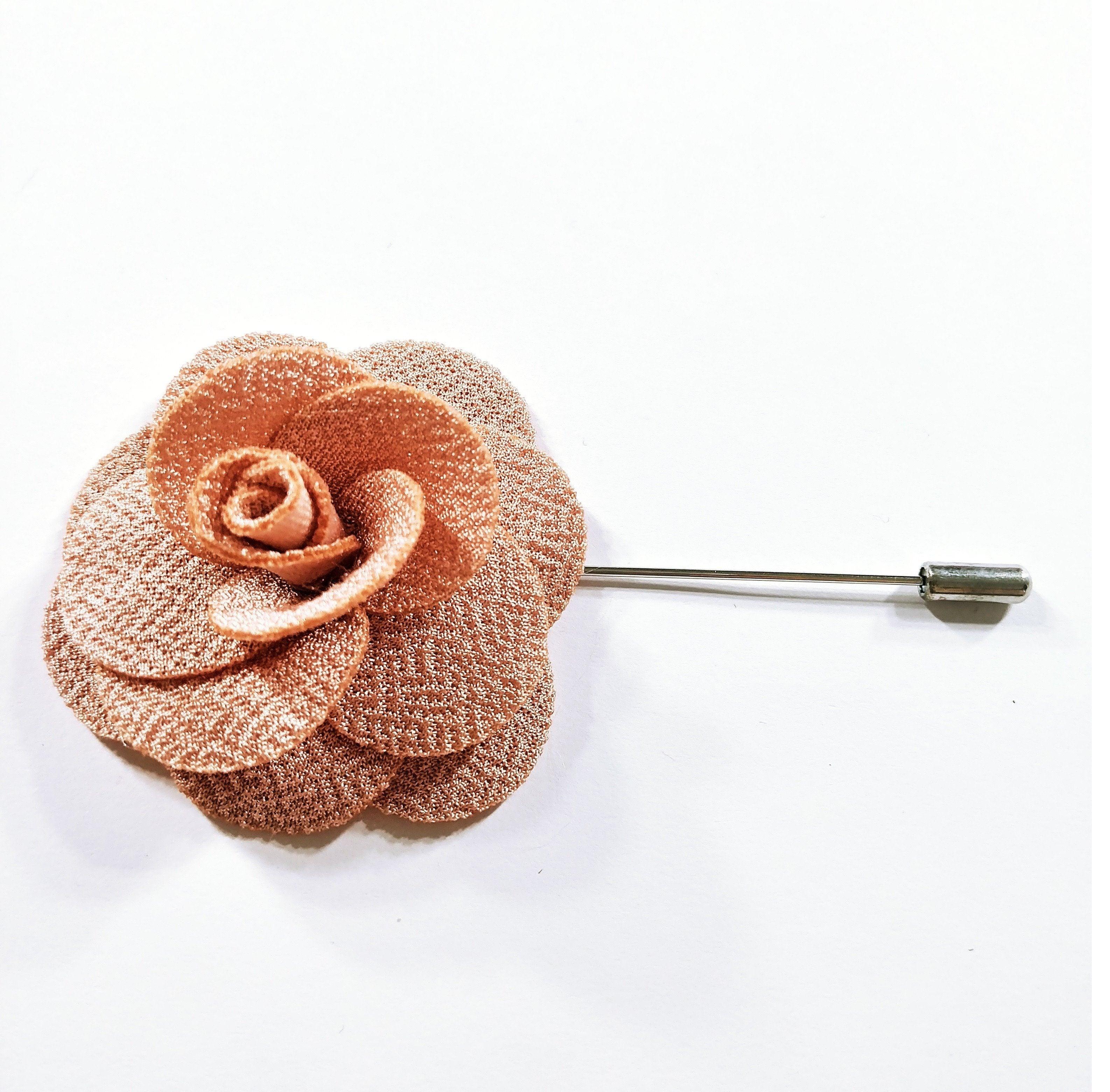 Flower Lapel Pin SandyBrown - STYLETIE