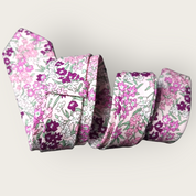 Pastel Pink Purple Floral Slim Tie