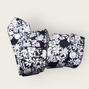 Black White Floral Slim Tie