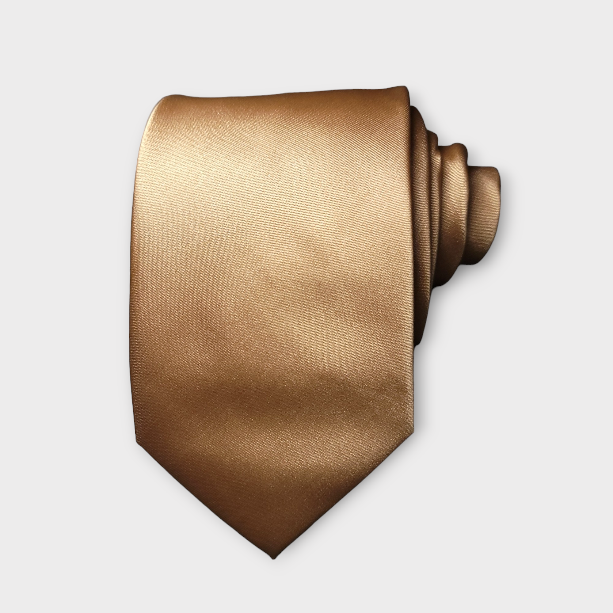 Dessert Brown Solid Silk Tie Pocket Square Cufflink Set