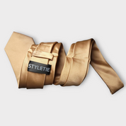 Dessert Brown Solid Silk Tie Pocket Square Cufflink Set