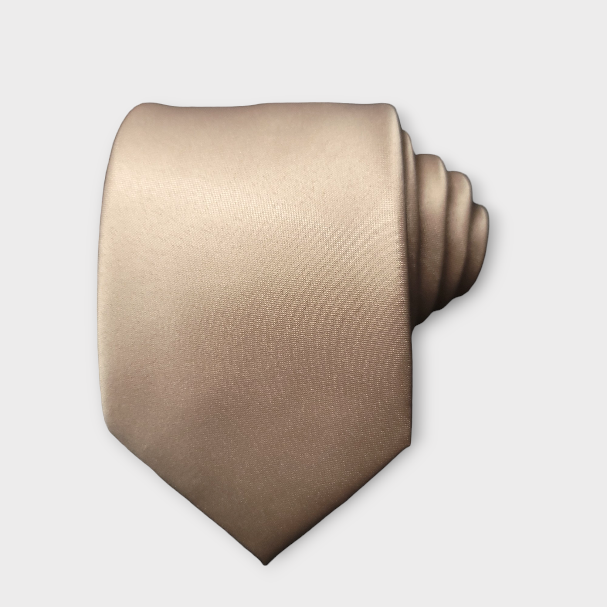 Sand Solid Silk Tie Pocket Square Cufflink Set