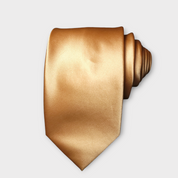 Golden Pearl Solid Silk Tie Pocket Square Cufflink Set
