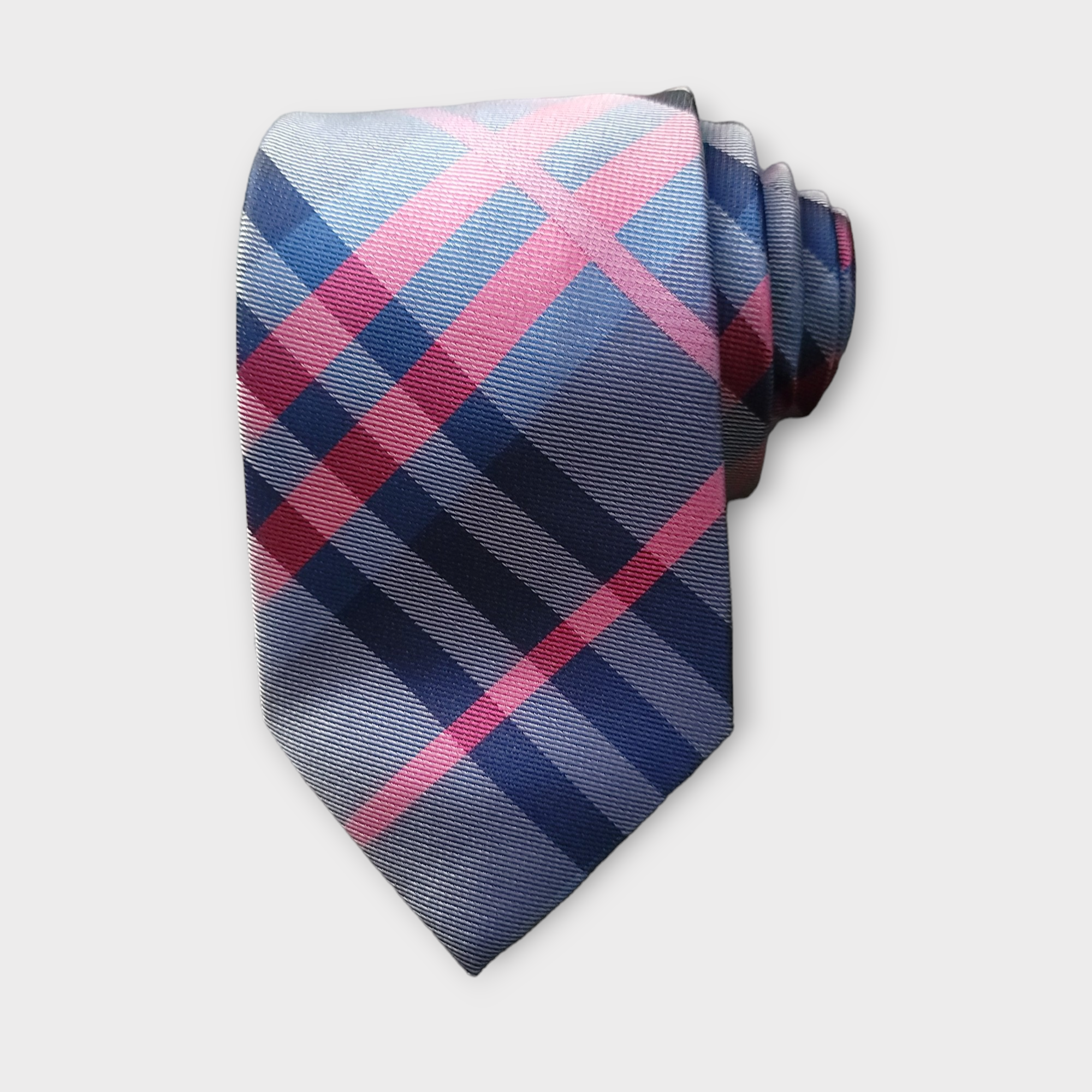Navy Blue Purple Tie Set of Pocket Square & Cufflinks