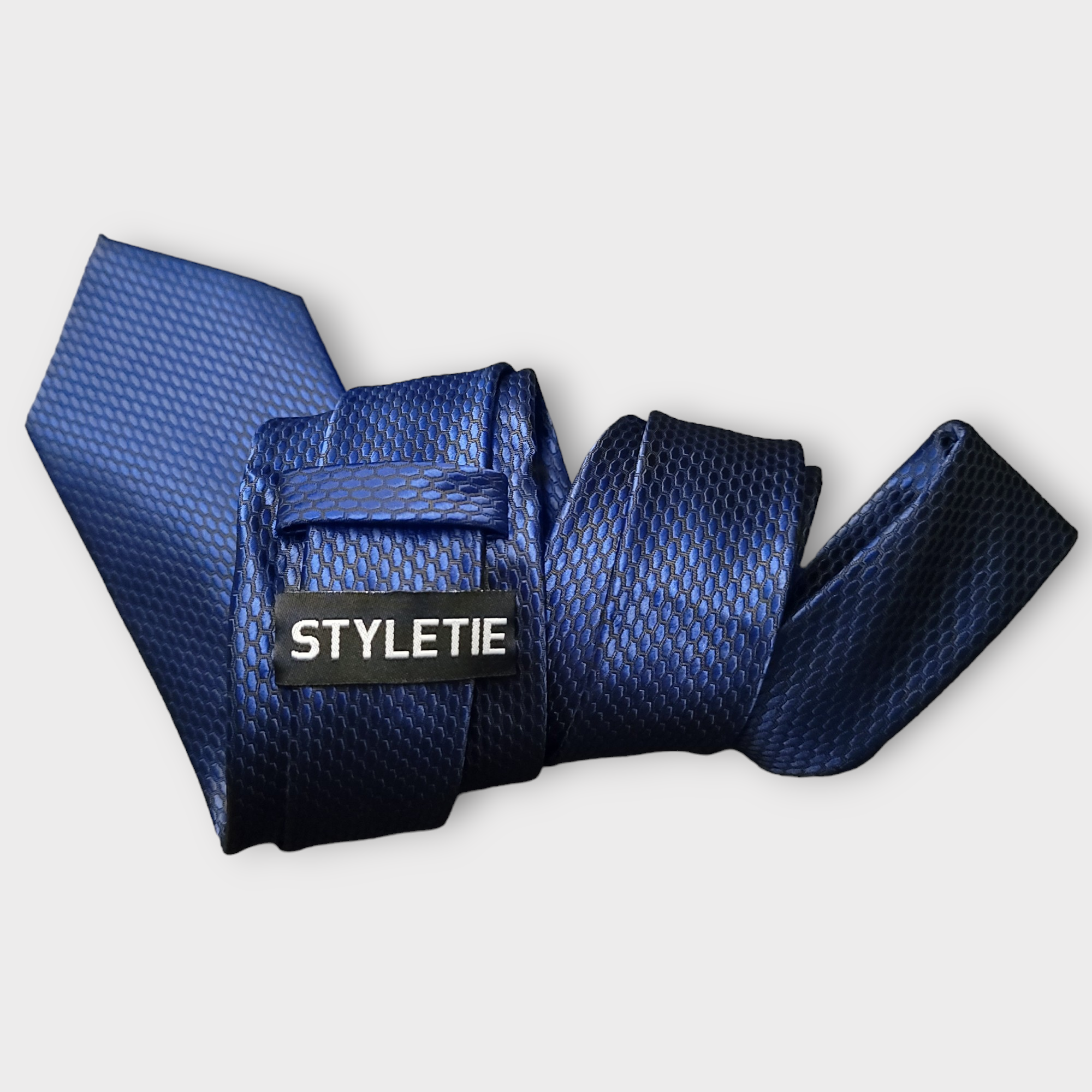 Navy Blue  Silk Tie Pocket Square Cufflink Set