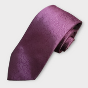 Purple Silk Tie Pocket Square Cufflinks Set