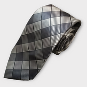 Plaid Tie Set of Pocket Square and Cufflinks