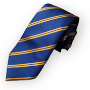 Blue Stripe Silk Tie Pocket Square Cufflink Set