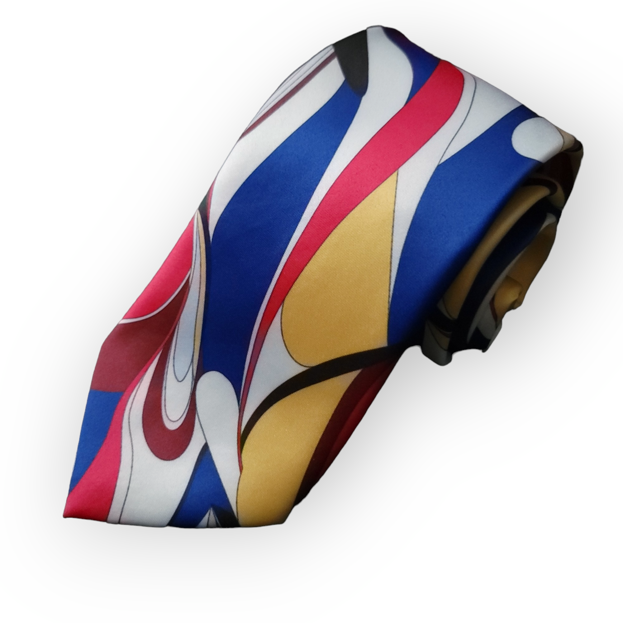 Red yellow Blue Novelty Silk Tie Pocket Square Cufflink Set
