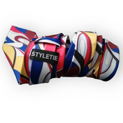 Red yellow Blue Novelty Silk Tie Pocket Square Cufflink Set