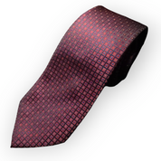 Black Wine Dot Plaid Silk Tie Pocket Square Cufflink Set