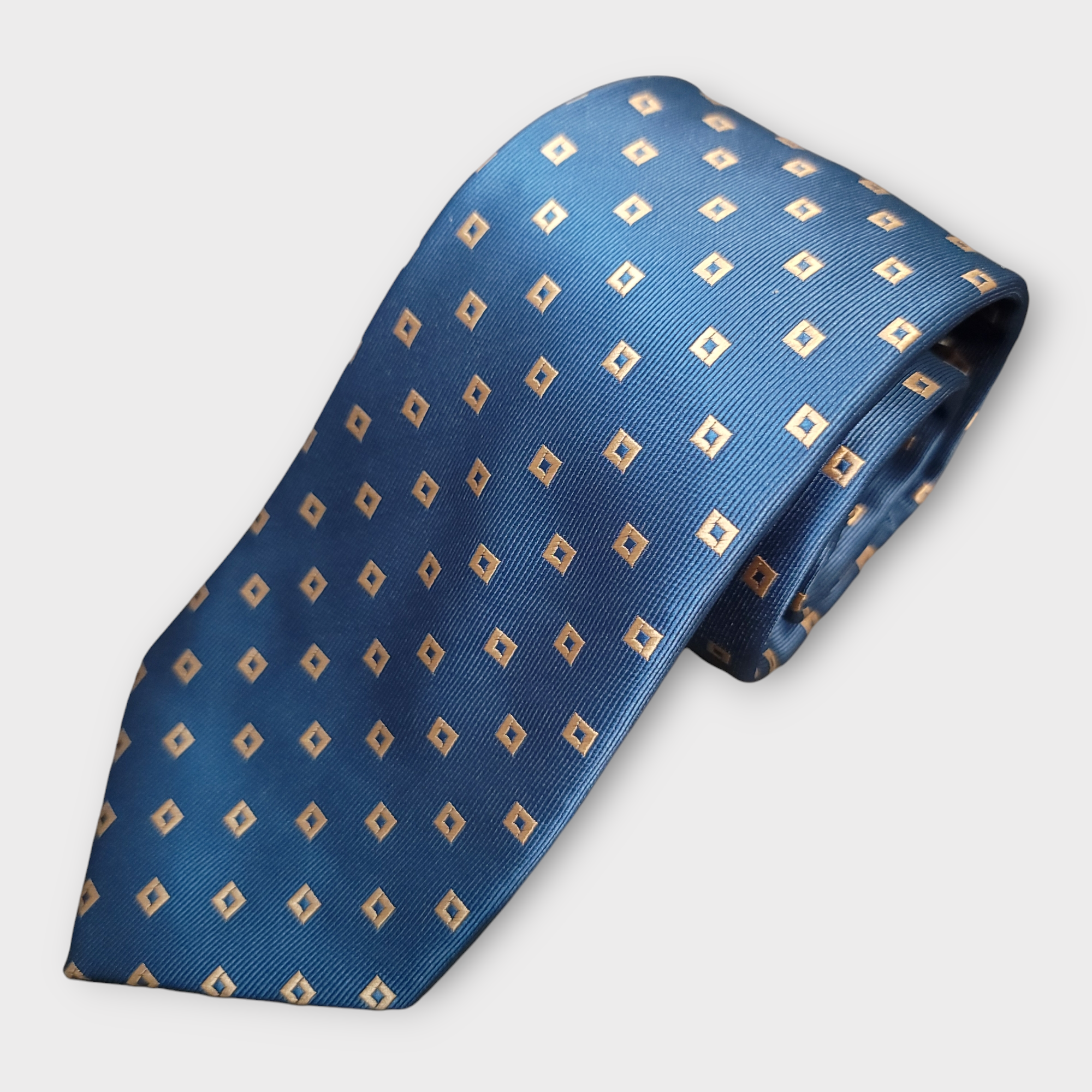 Blue Silk Tie Pocket Square Cufflink Set