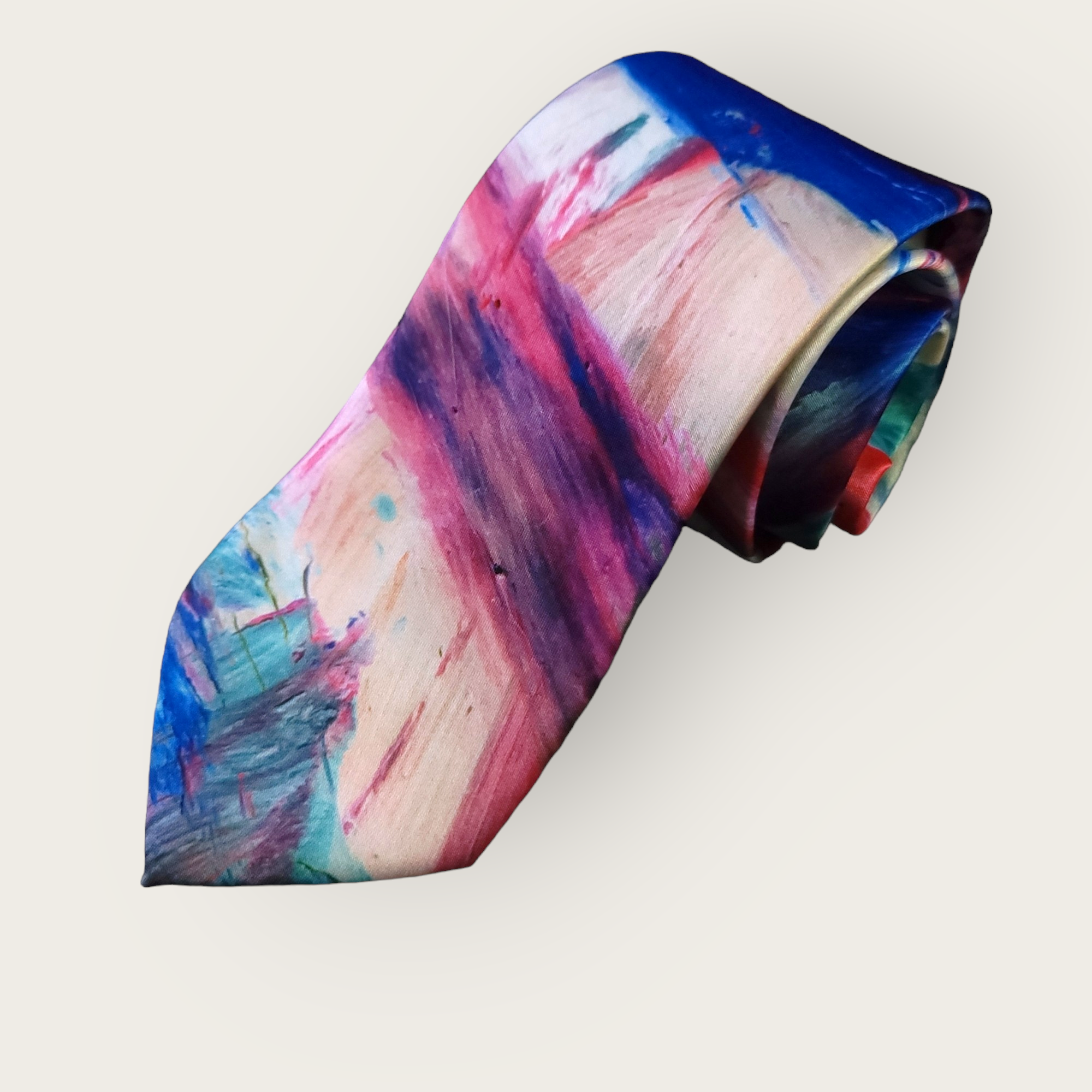 Colorful Artist Silk Tie Pocket Square Cufflink Set