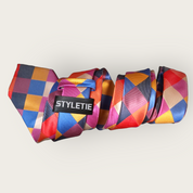 Geometric Tie Set of Pocket Square & Cufflinks