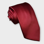 Vivid Burgundy Solid Silk Tie Pocket Square Cufflink Set