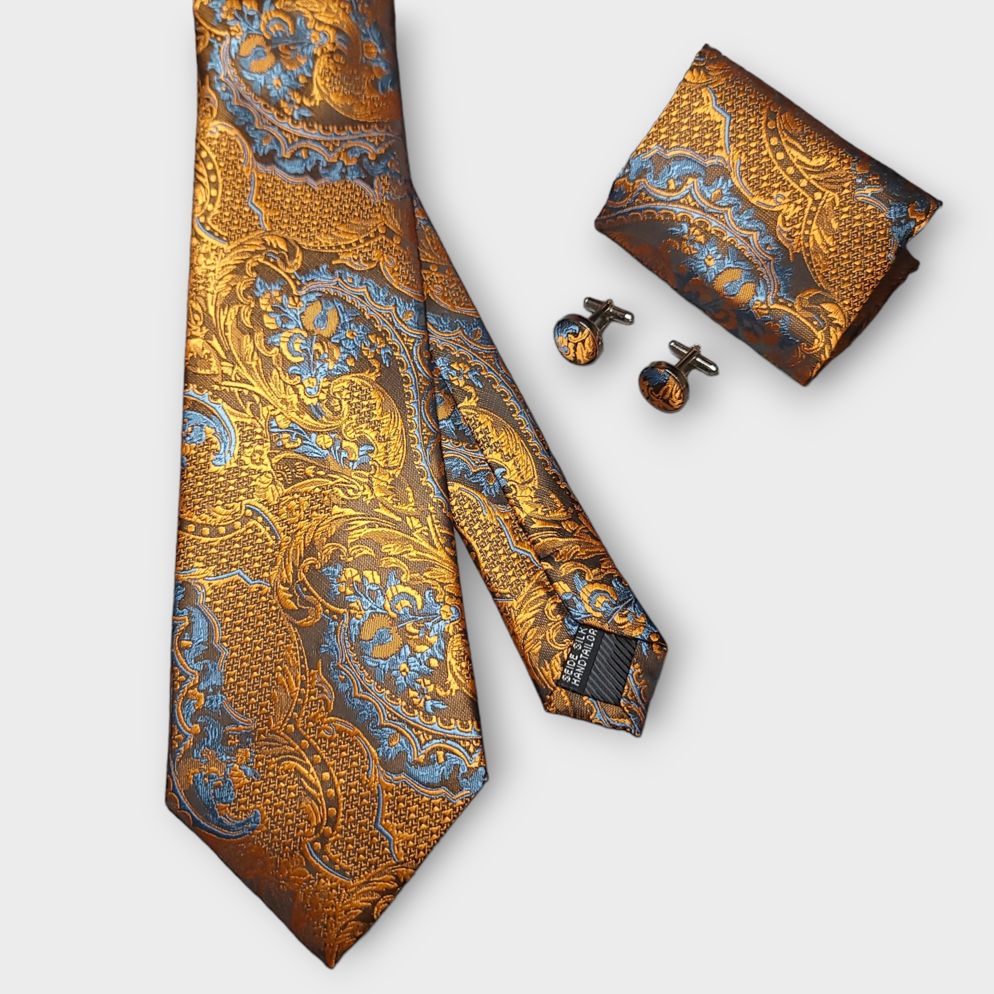 Luxurious Gold and Black Paisley Women\'s Tie Paisley Prestige Collection: Gold And Brown Paisley Design  main image 2