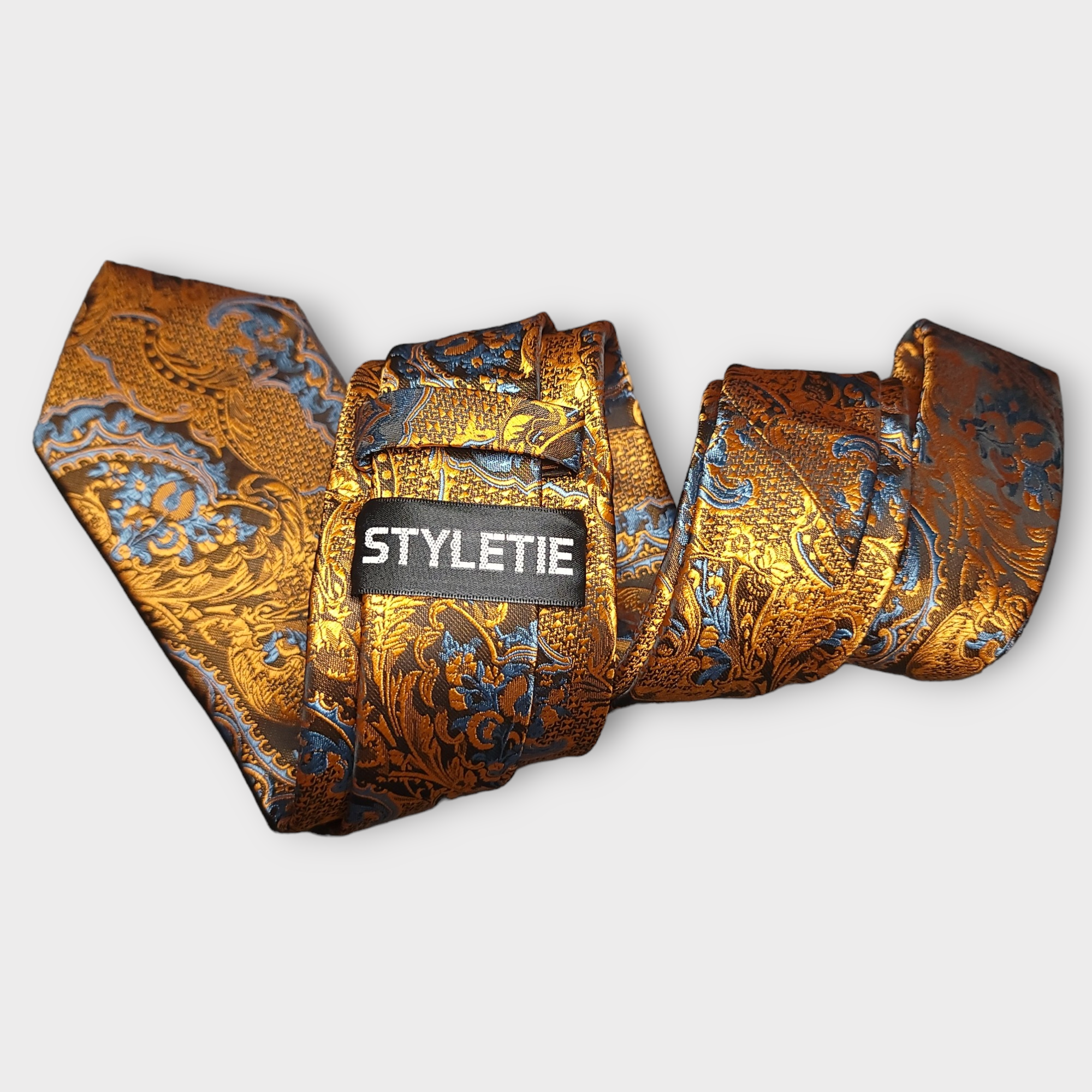 Luxurious Gold and Black Paisley Women\'s Tie Paisley Prestige Collection: Gold And Brown Paisley Design  main image 4