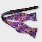 Purple Silk Bowtie Pocket Square Cufflink Set