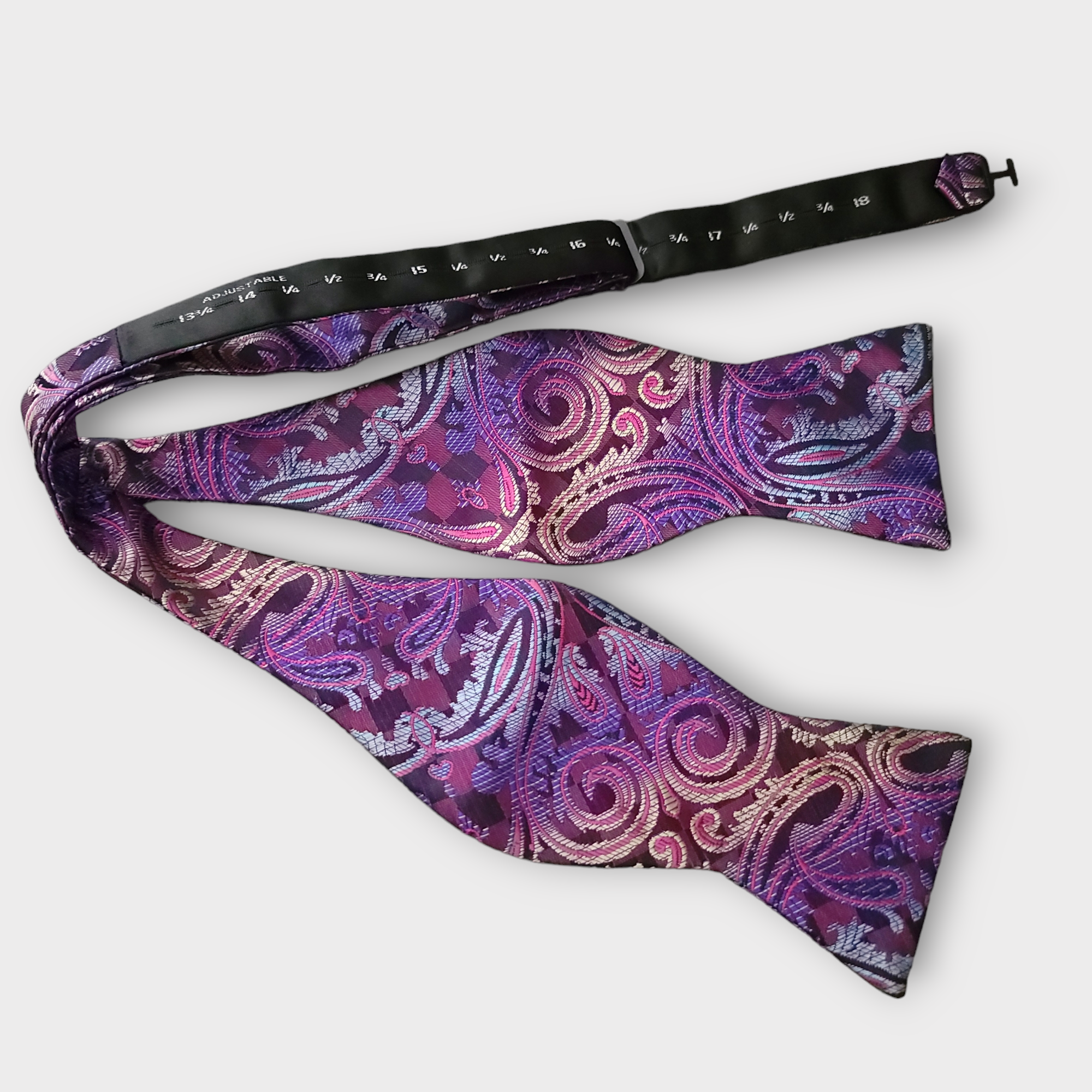 Purple Silk Bowtie Pocket Square Cufflink Set