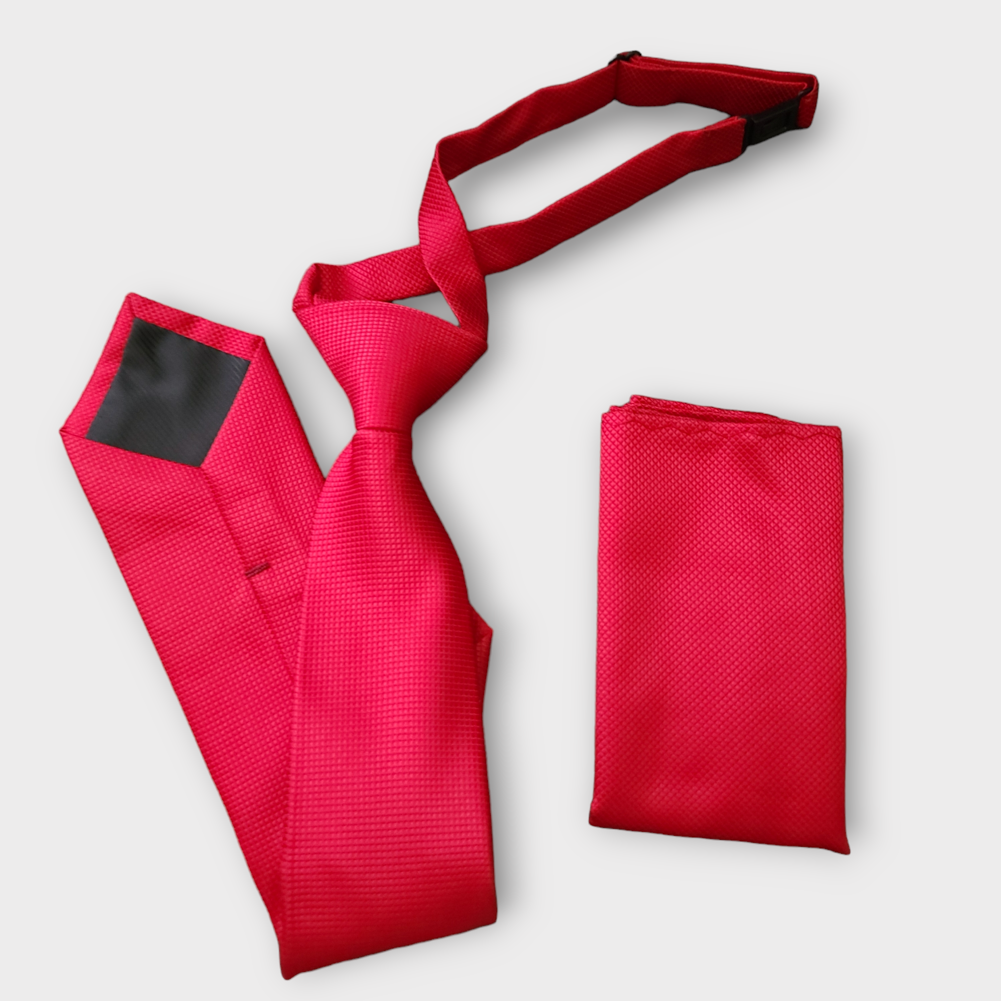 Red Boys Pre-tied Adjustable Neck Strap Tie