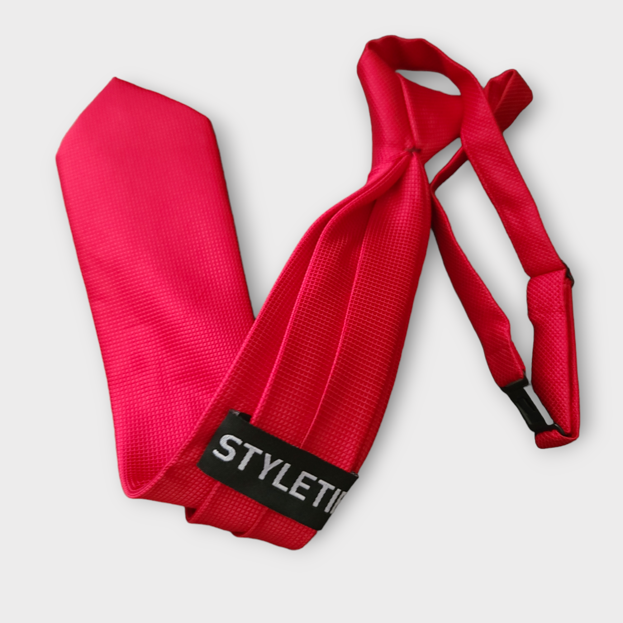 Red Boys Pre-tied Adjustable Neck Strap Tie