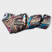 Multicolor Novelty Print Silk Tie Pocket Square Cufflink Set