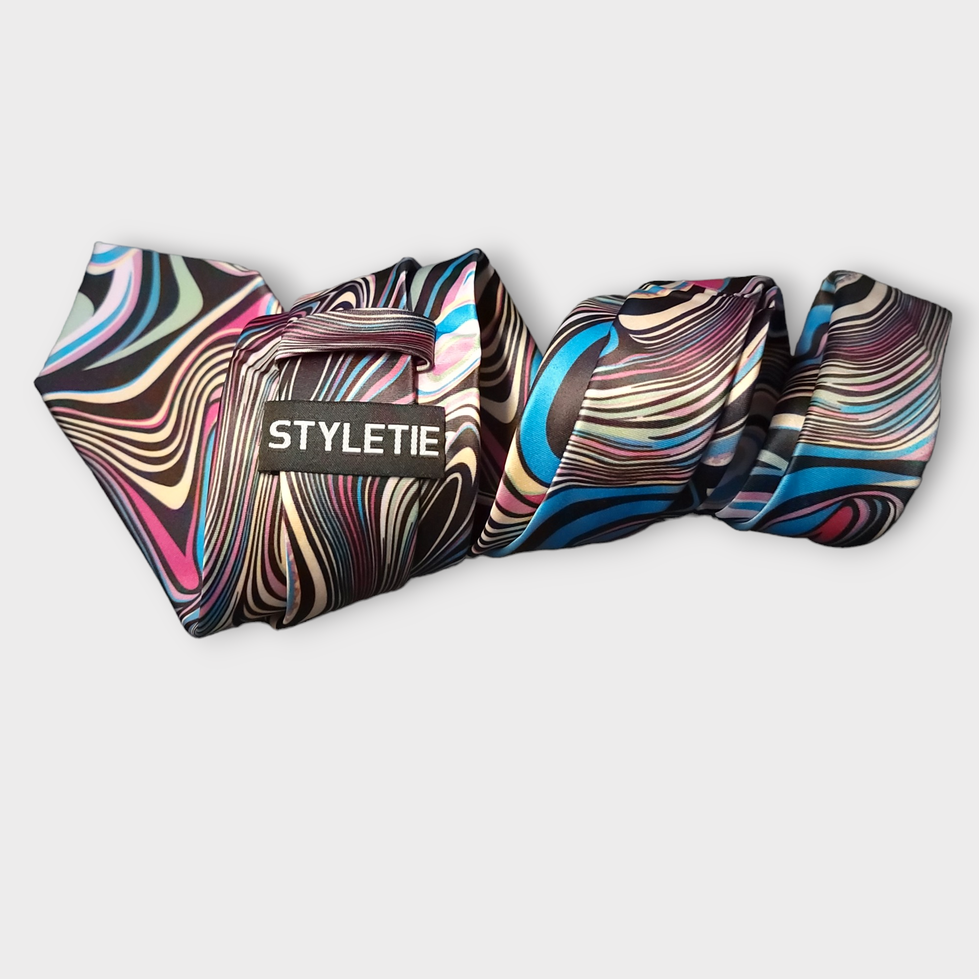 Multicolor Novelty Print Silk Tie Pocket Square Cufflink Set