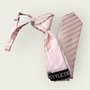 Pink Stripe Boys Pre-tied Adjustable Neck Strap Tie