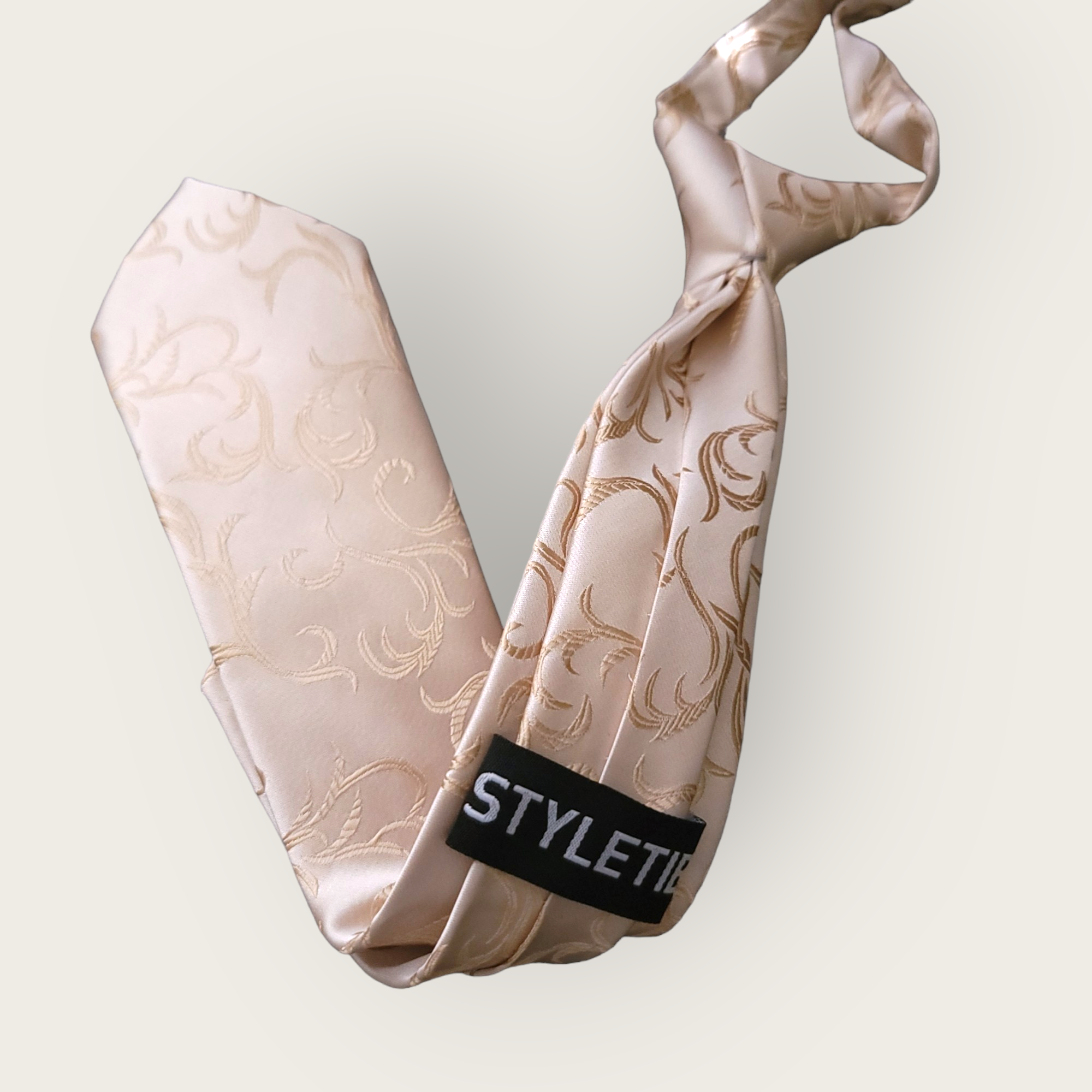 Khaki Floral Boys Pre-tied Adjustable Neck Strap Tie