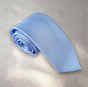 Baby Blue Solid Silk Tie Pocket Square Cufflink Set