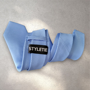 Baby Blue Solid Silk Tie Pocket Square Cufflink Set