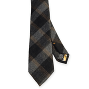 Black Gray Wool Plaid Tie - STYLETIE
