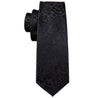Black Solid Paisley Floral Silk Tie - STYLETIE