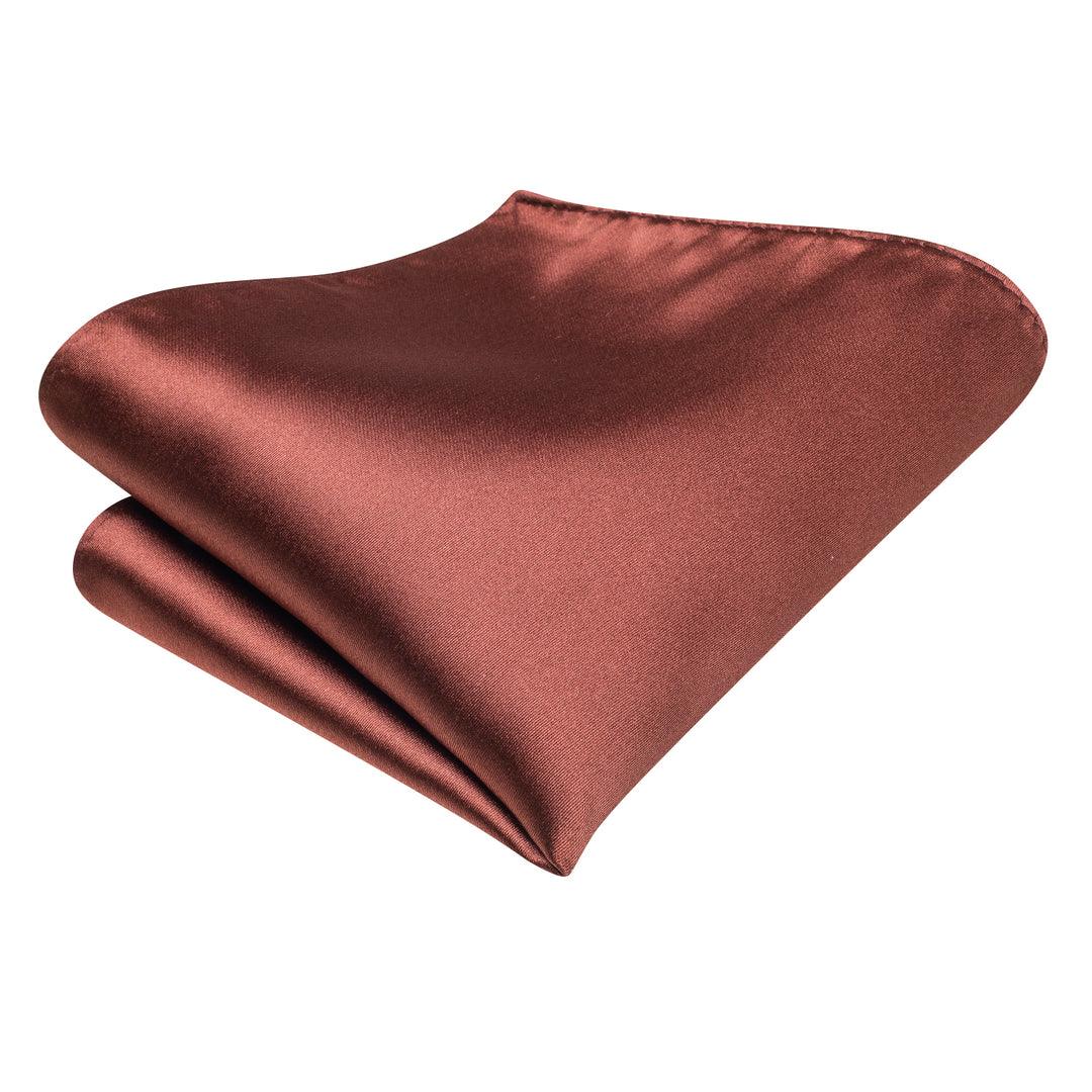 Brick Red Solid Silk Tie Pocket Square Cufflink Set - STYLETIE