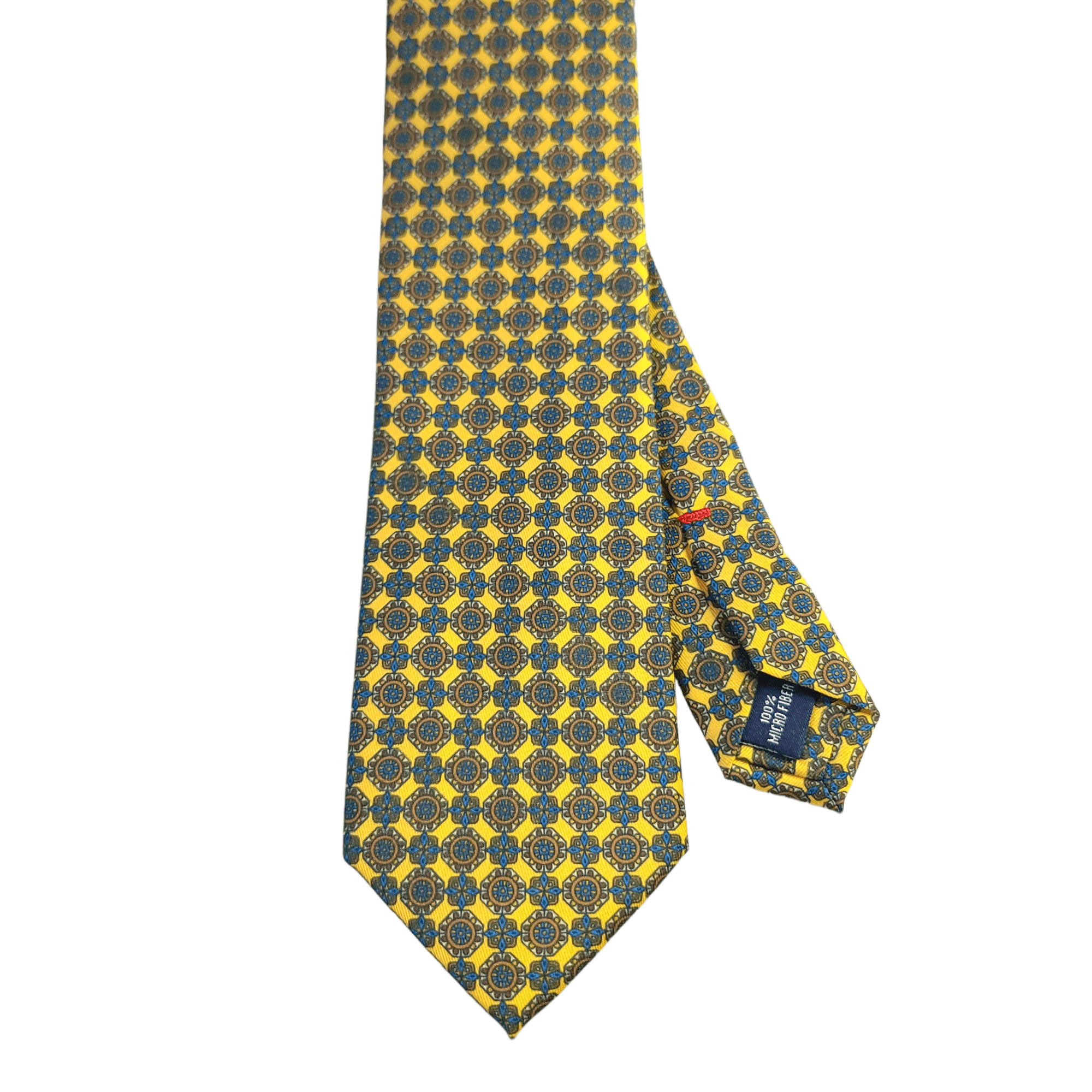 Canary Yellow Blue Geometric Tie - STYLETIE