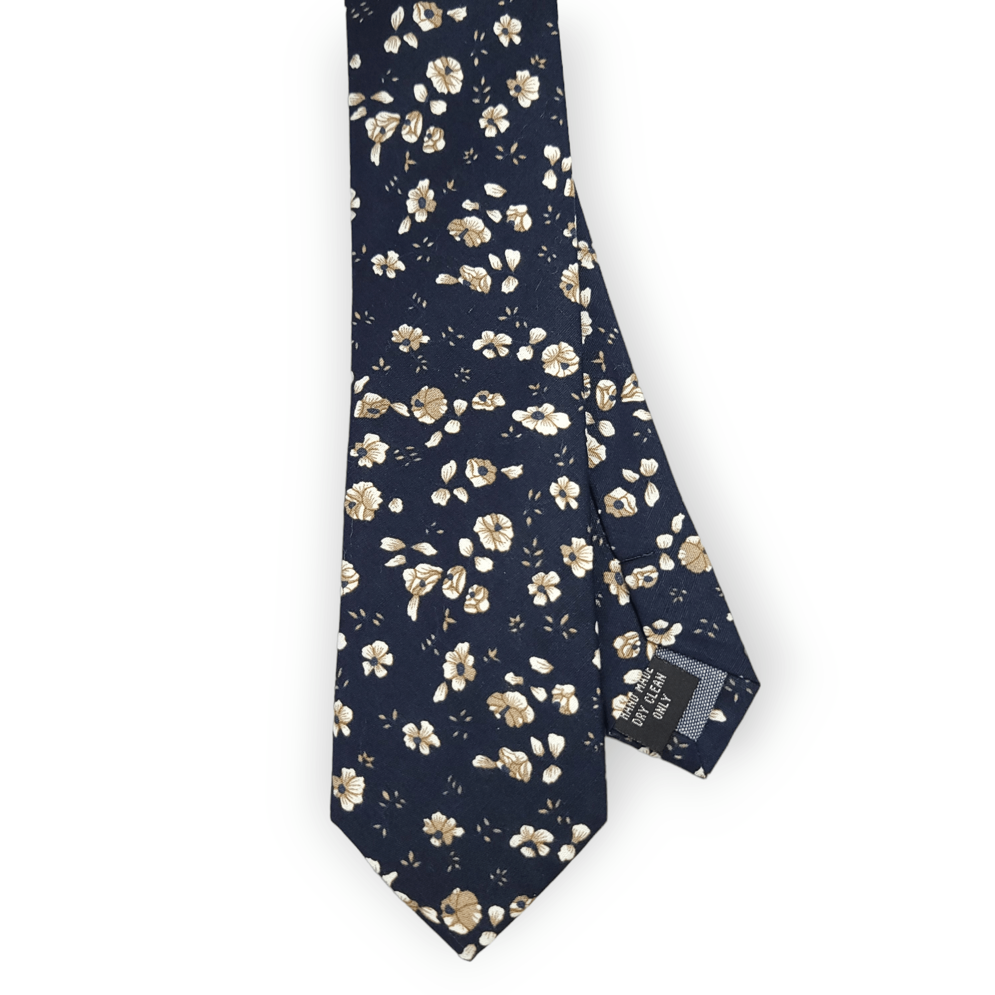 Dark Denim Blue Floral Slim Tie - STYLETIE
