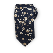 Dark Denim Blue Floral Slim Tie - STYLETIE