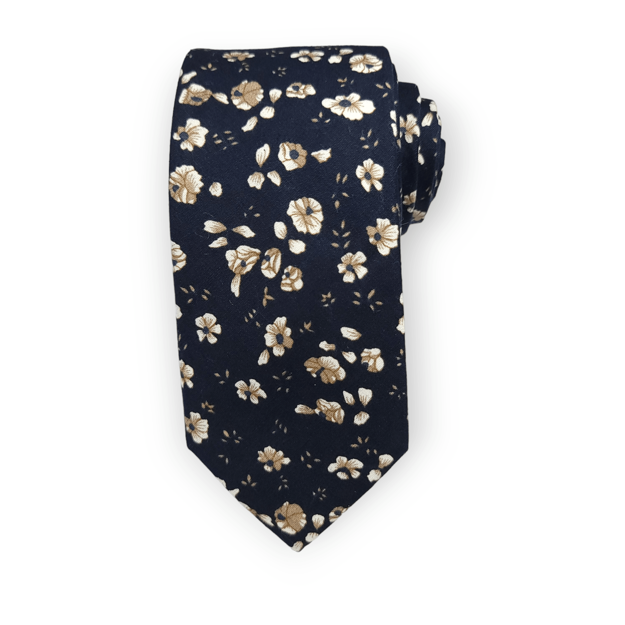 Dark Denim Blue Floral Slim Tie - STYLETIE