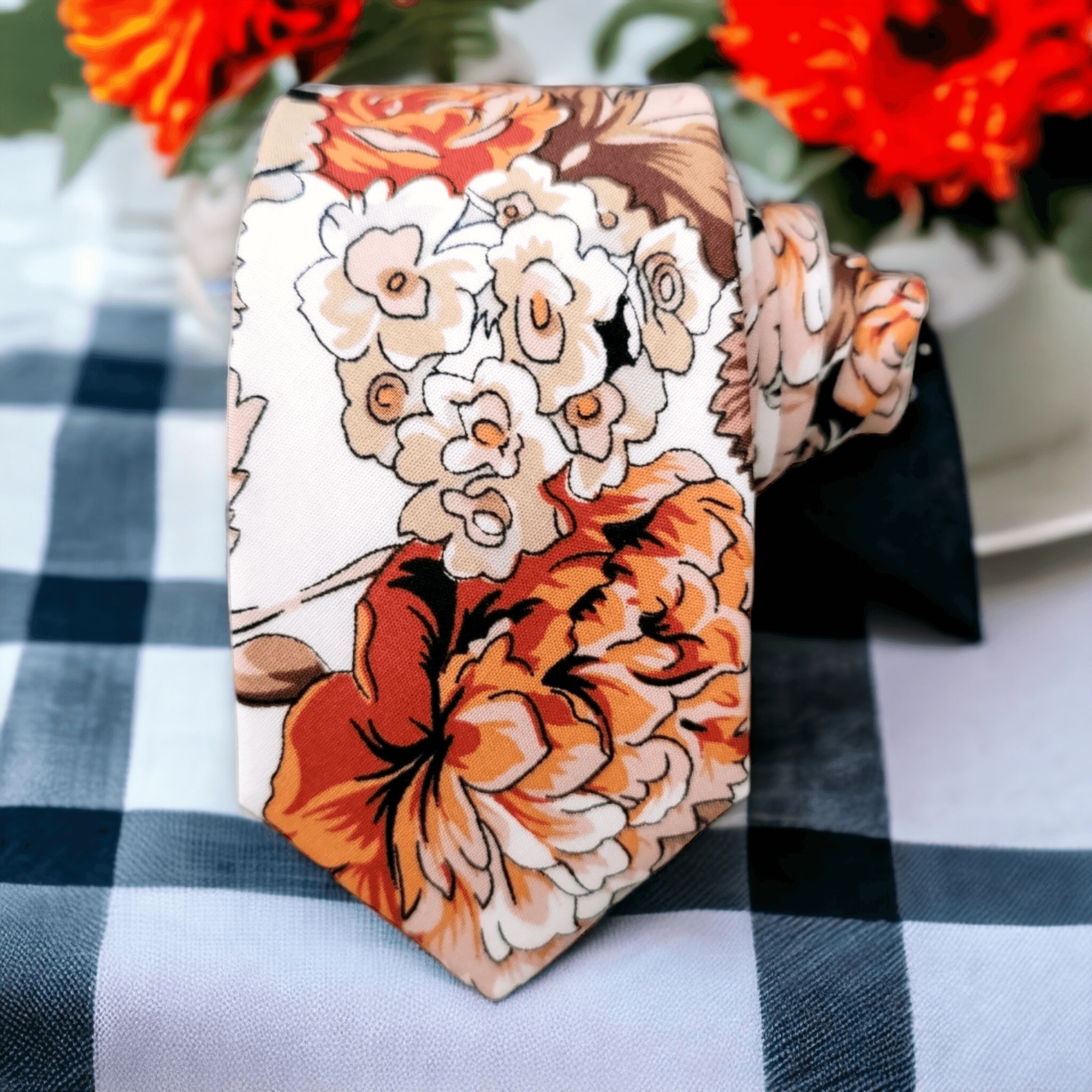 Floral Khaki Tie - STYLETIE