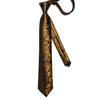 Golden Brown Paisley Silk Tie Pocket Square Cufflink Set - STYLETIE