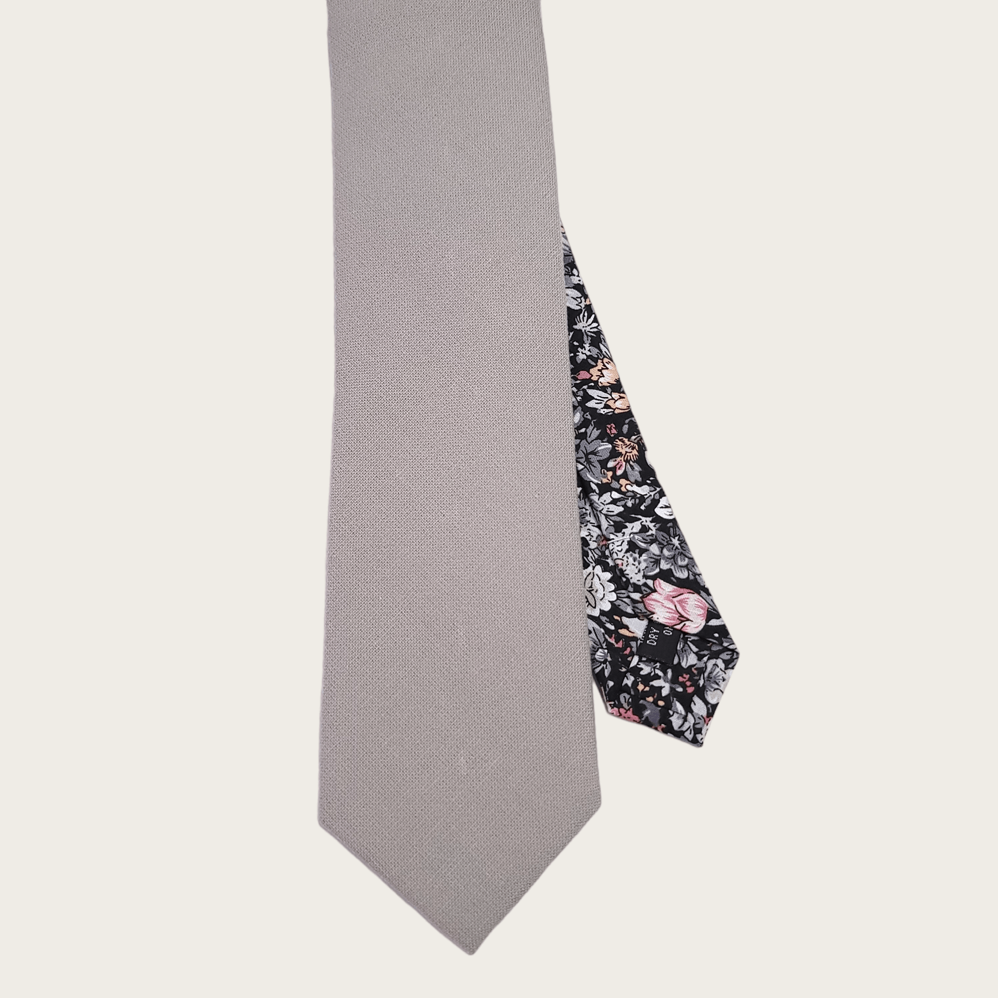 Gray Black Floral Peekaboo Tie - STYLETIE