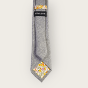 Gray Wool Floral Tie - STYLETIE