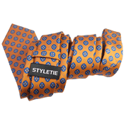 Honey Orange Blue Polka Dot Tie - STYLETIE