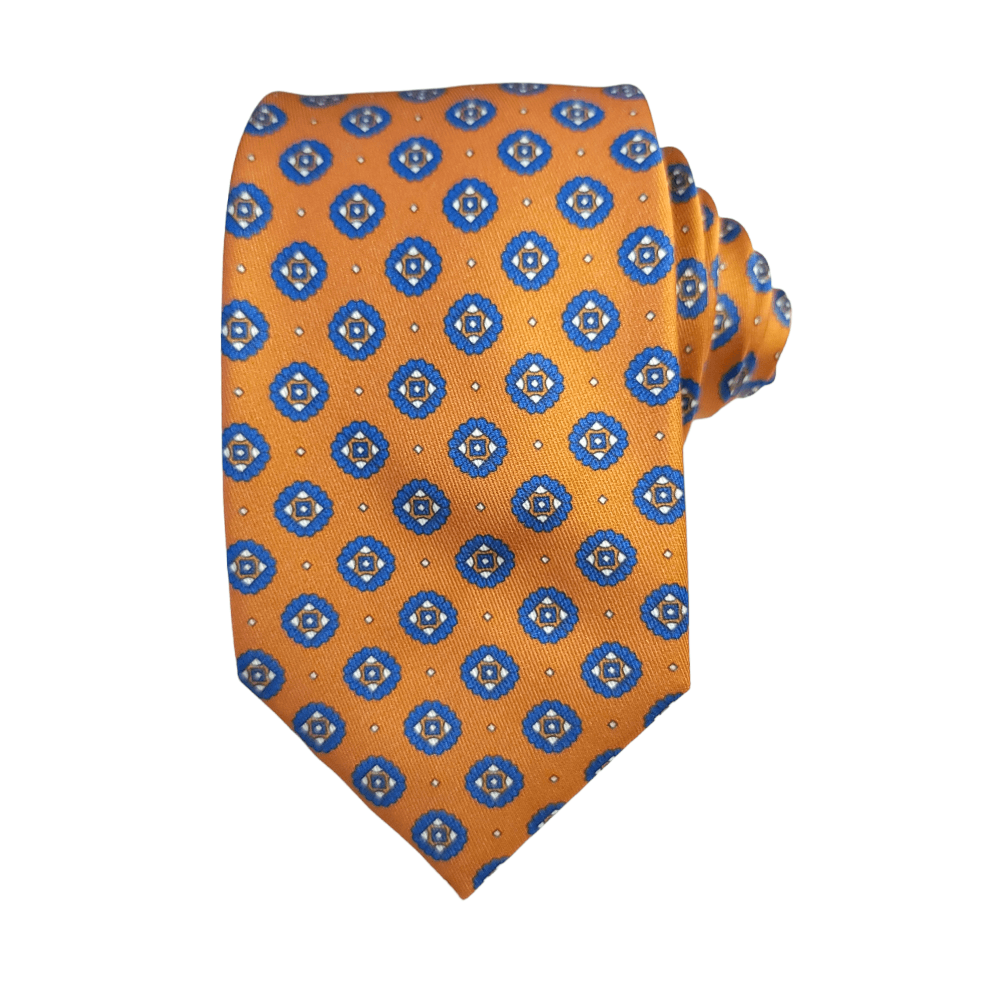 Honey Orange Blue Polka Dot Tie - STYLETIE