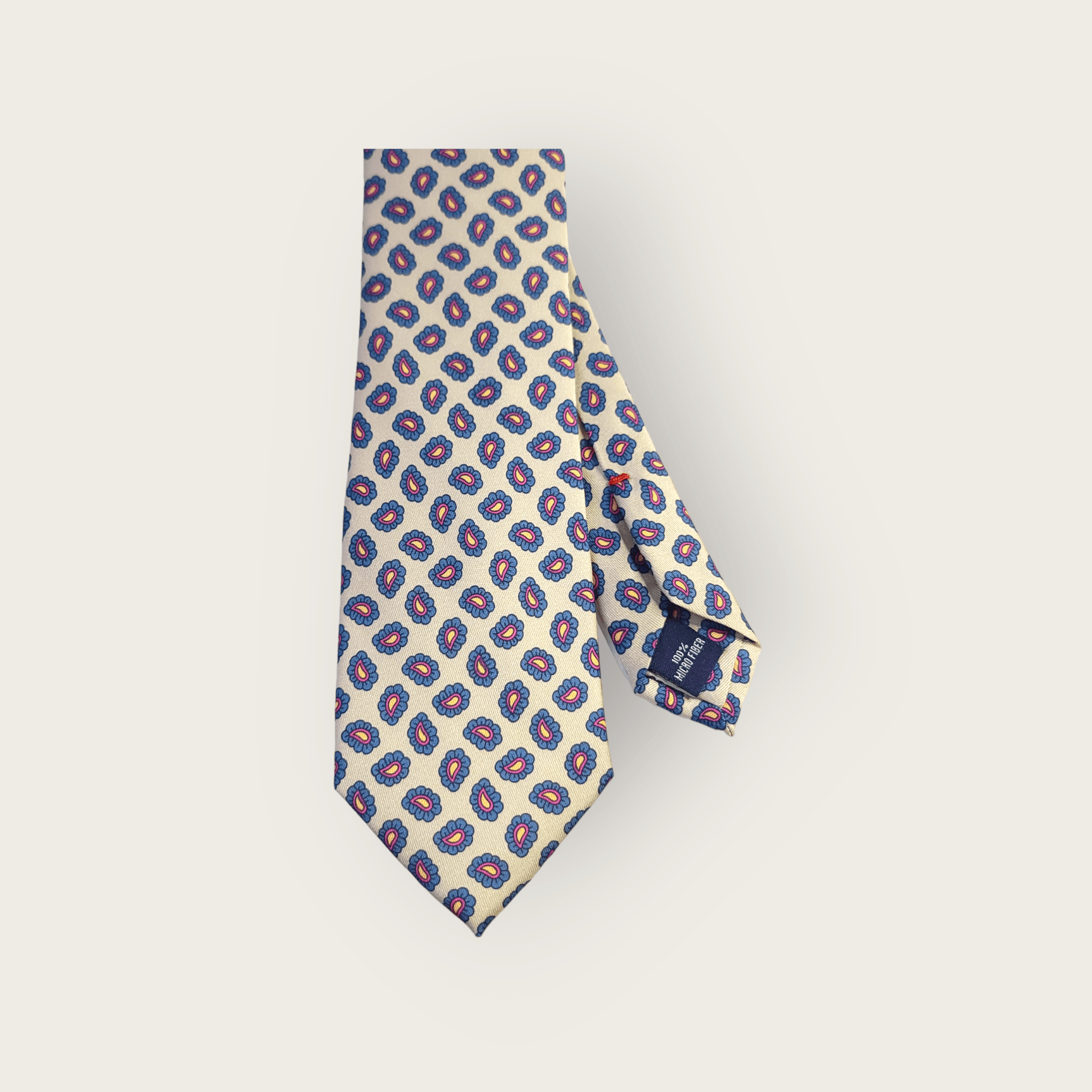 Ivory Blue Red Paisley Tie - STYLETIE