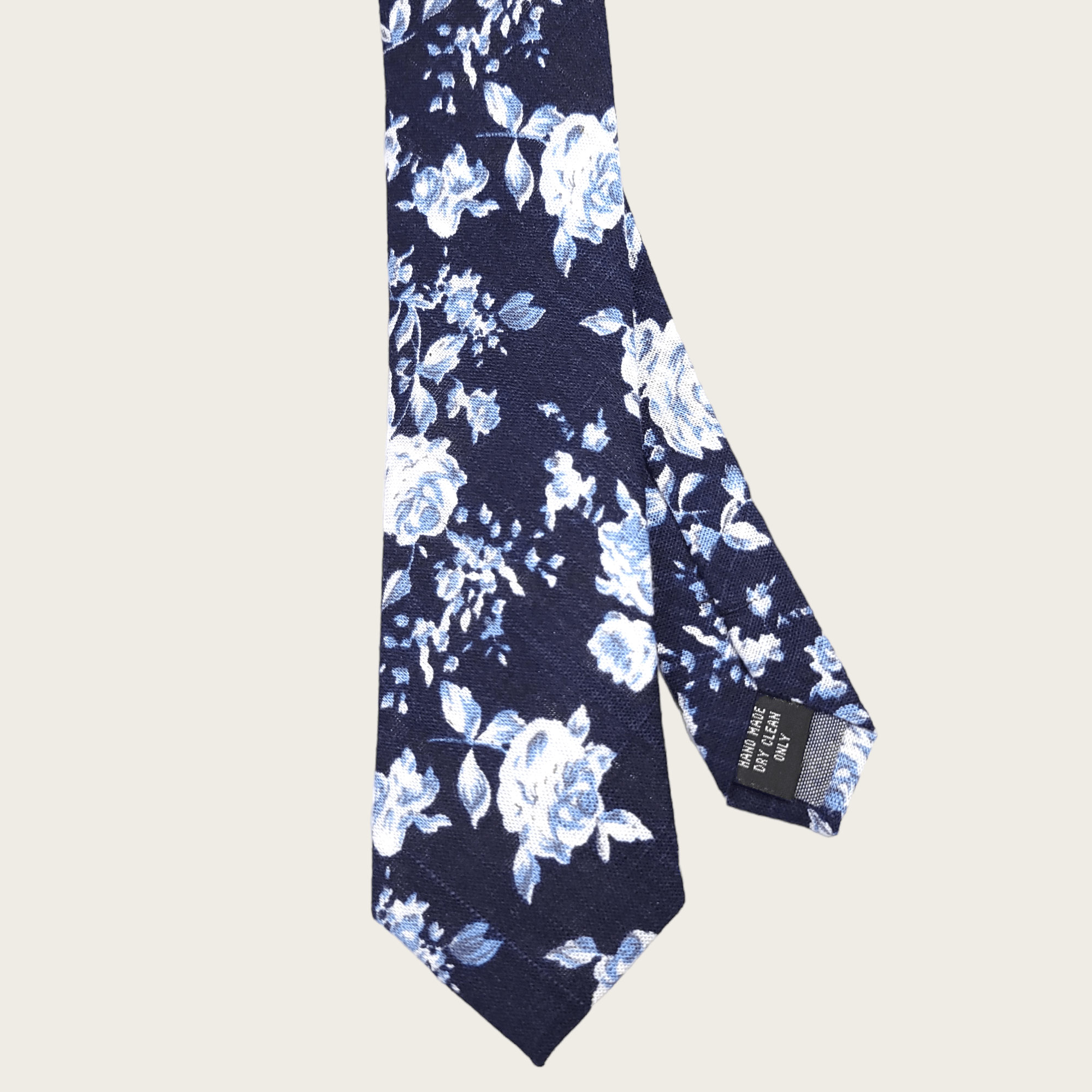 Navy Baby Blue Floral Slim Tie - STYLETIE