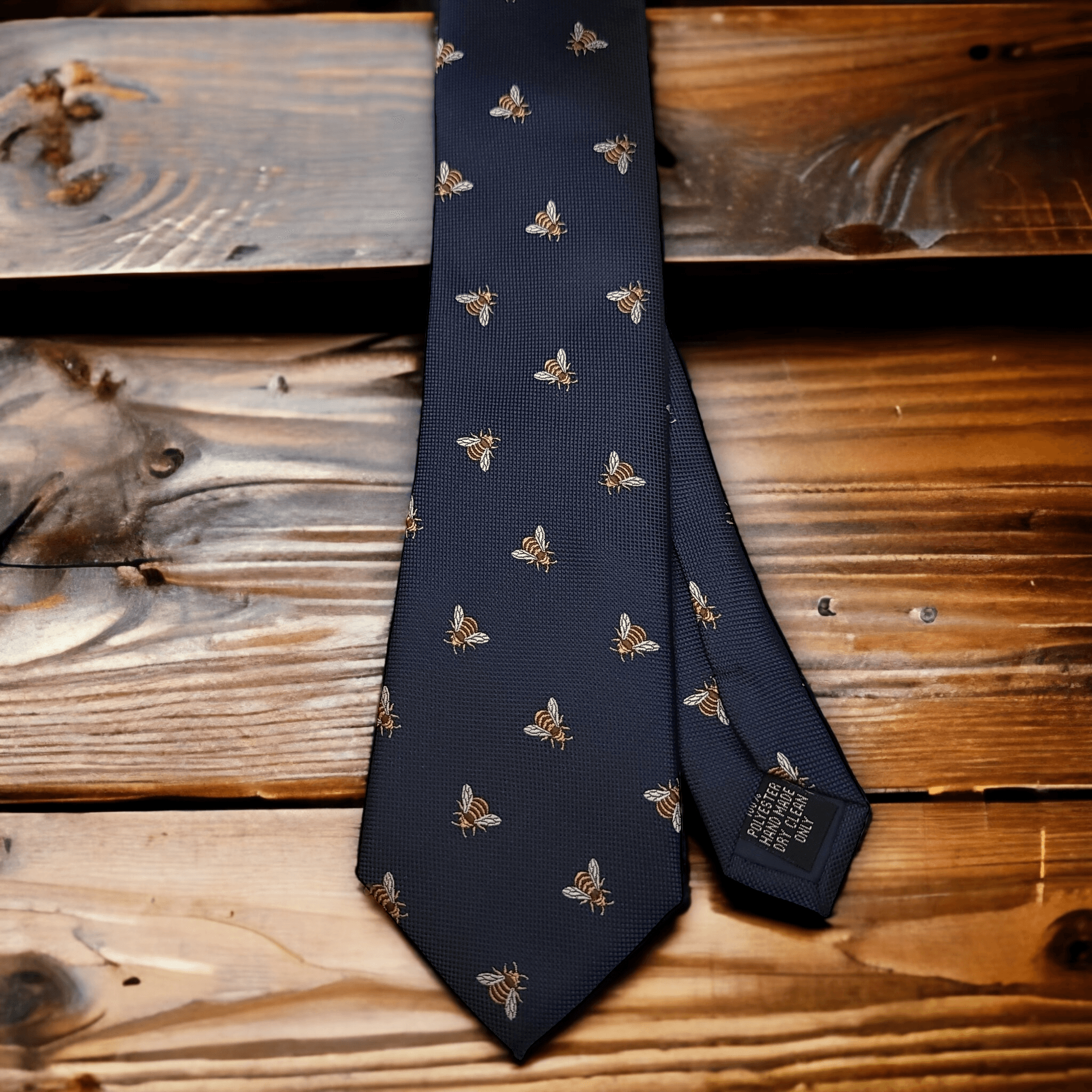 Navy Blue Bee Pattern Tie - STYLETIE