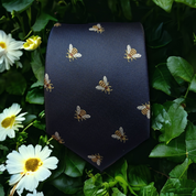 Navy Blue Bee Pattern Tie