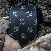 Navy Blue Light Blue Turtle Pattern Tie - STYLETIE