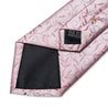 Pink Leaf Floral Silk Tie Pocket Square Cufflink Set - STYLETIE